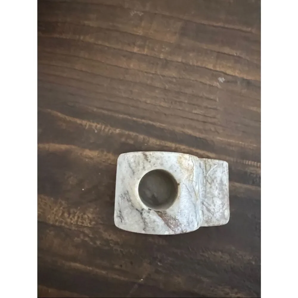 Threshold Marble Heart Candle Holder in Cream and Brown